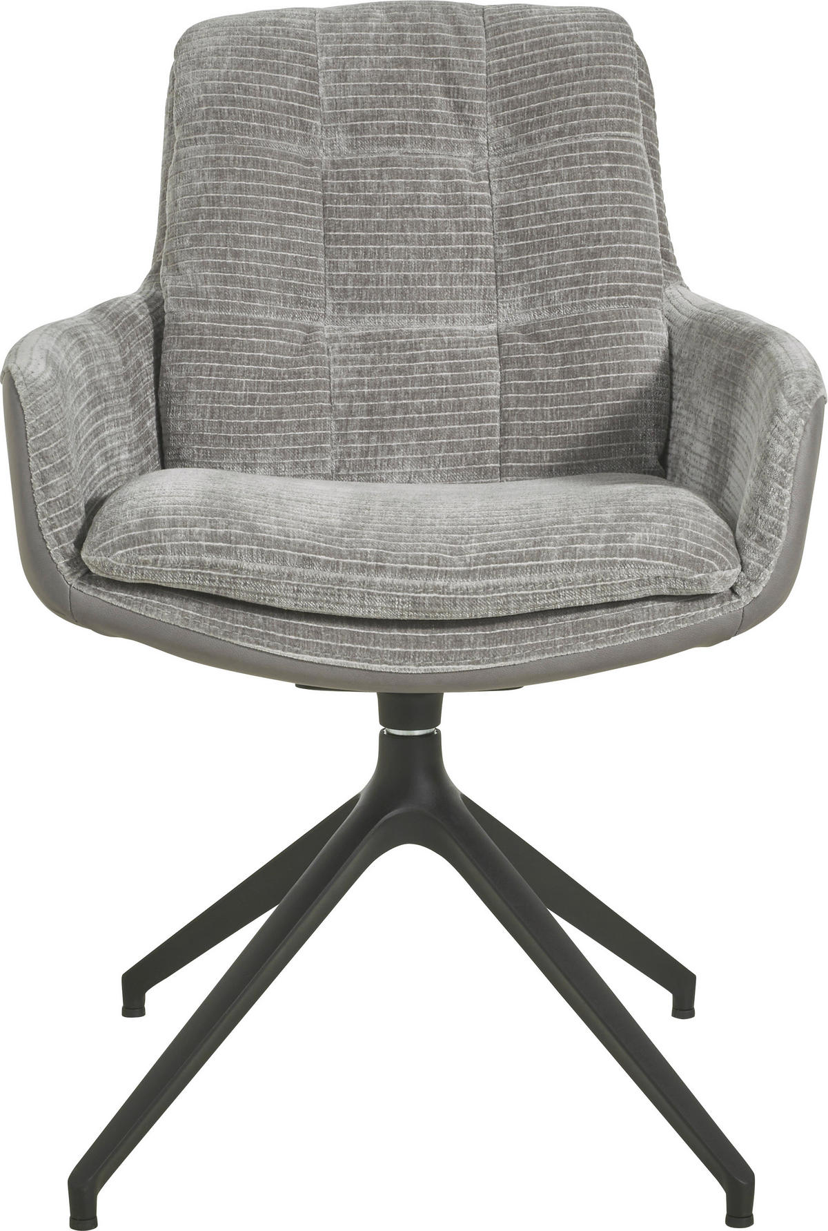 ARMLEHNSTUHL  in Chenille, Mikrofaser  - Schwarz/Grau, Design, Textil/Metall (63/90/69cm) - Johann Jakob