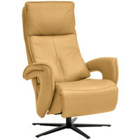 RELAXSESSEL in Leder Gelb  - Gelb/Schwarz, Design, Leder/Metall (77/119/87cm) - Valdera