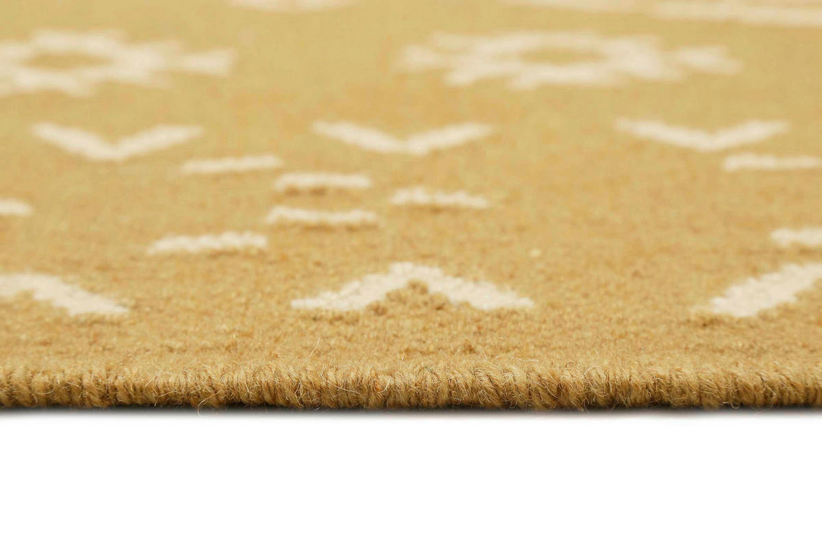 HANDWEBTEPPICH 130/190 cm Monaco Creme, Senfgelb rechteckig  - Senfgelb/Creme, Basics, Textil (130/190cm) - WECON HOME