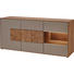 SIDEBOARD Kerneiche vollmassiv gebürstet, gewachst, lackiert, matt Eichefarben, Fango - Fango/Eichefarben, Design, Glas/Holz (175/81/49cm) - Valnatura