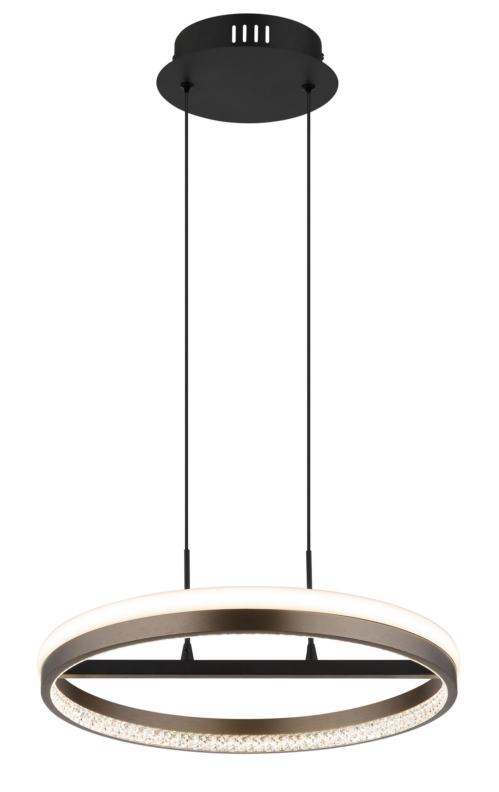 ZÁVĚSNÉ LED SVÍTIDLO, 39,7/150 cm  - černá/čiré, Design, kov/plast (39,7/150cm) - Globo