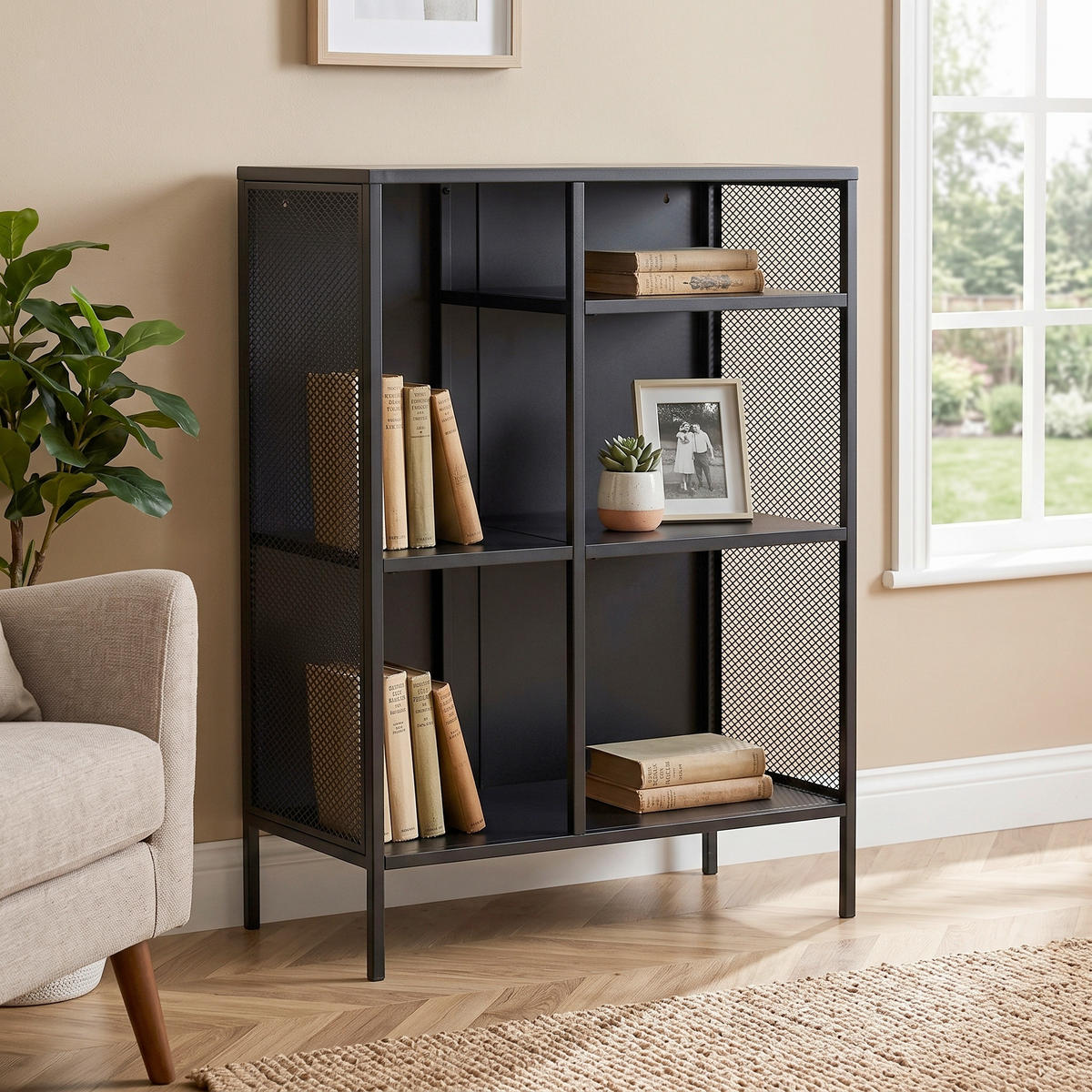 HYLLA i 80/110/40 cm svart  - svart, Design, metall (80/110/40cm) - Livetastic