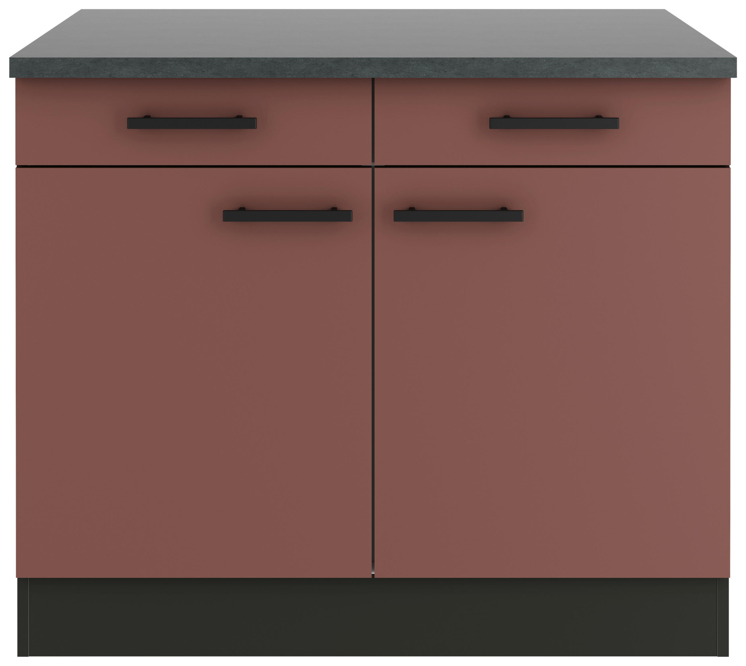 KÜCHENUNTERSCHRANK 100/84,8/60 cm  in Rotbraun  - Rotbraun/Anthrazit, Basics, Holzwerkstoff/Metall (100/84,8/60cm) - Optifit