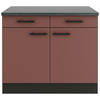 KÜCHENUNTERSCHRANK 100/84,8/60 cm  in Rotbraun  - Rotbraun/Anthrazit, Basics, Holzwerkstoff/Metall (100/84,8/60cm) - Optifit