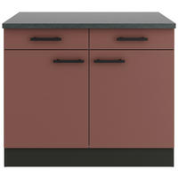 KÜCHENUNTERSCHRANK 100/84,8/60 cm  in Rotbraun  - Rotbraun/Anthrazit, Basics, Holzwerkstoff/Metall (100/84,8/60cm) - Optifit