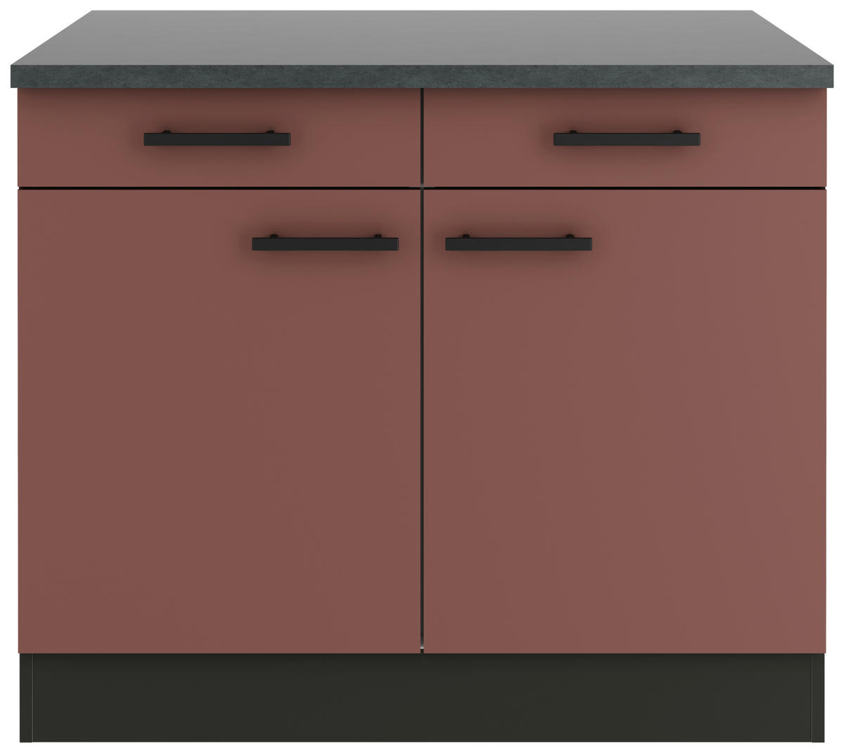 KÜCHENUNTERSCHRANK 100/84,8/60 cm  in Rotbraun  - Rotbraun/Anthrazit, Basics, Holzwerkstoff/Metall (100/84,8/60cm) - Optifit