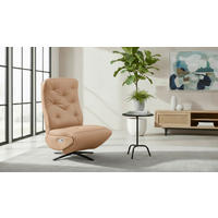 RELAXSESSEL NORA Lederlook, Mikrofaser    - Schwarz/Braun, Design, Textil/Metall (68/113/84cm) - Livetastic