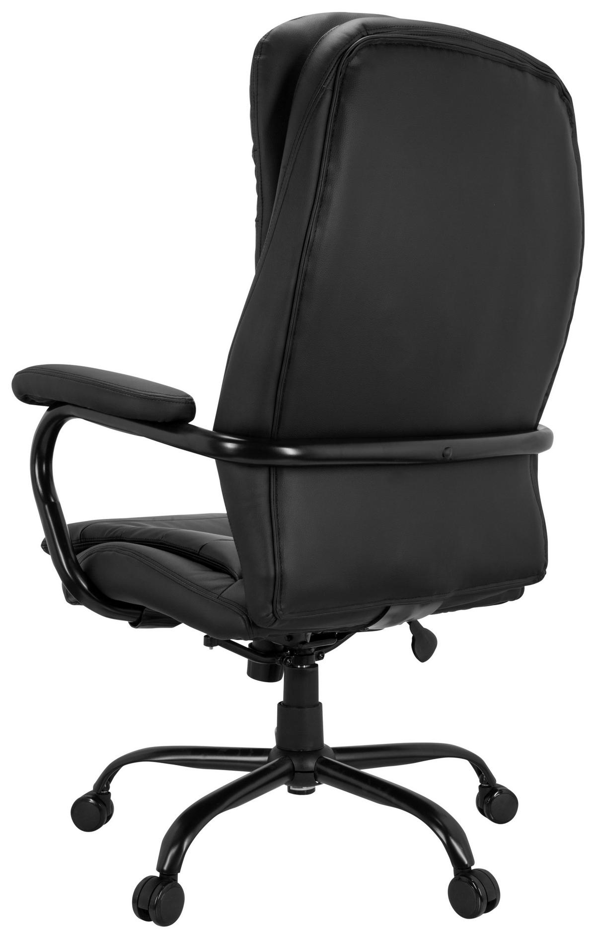 OTOČNÁ ŽIDLE, vzhled kůže, černá - černá, Basics, kov/textil (78/118/70cm) - MID.YOU