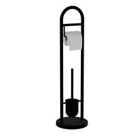 WC-BÜRSTENKOMBINATION in Metall  Kunststoff   - Transparent/Schwarz, Basics, Kunststoff/Metall (20,5/80/20,5cm) - Sadena