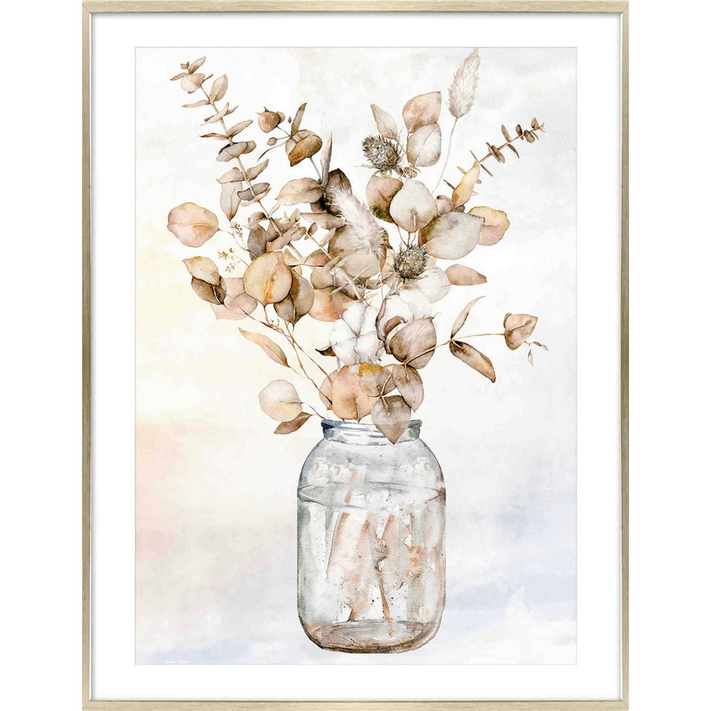 Monee TIŠTĚNÉ OBRAZY NA PLÁTNĚ, květiny, 50/70 cm - bílá
