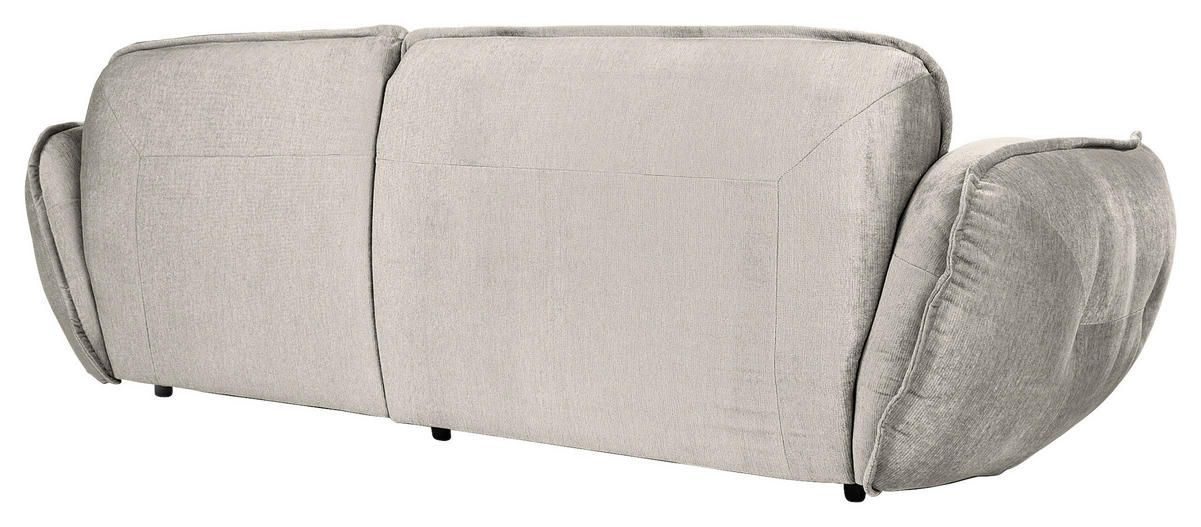 ECKSOFA in Chenille Silberfarben  - Silberfarben/Schwarz, Modern, Kunststoff/Textil (184/269cm) - Trendmanufaktur