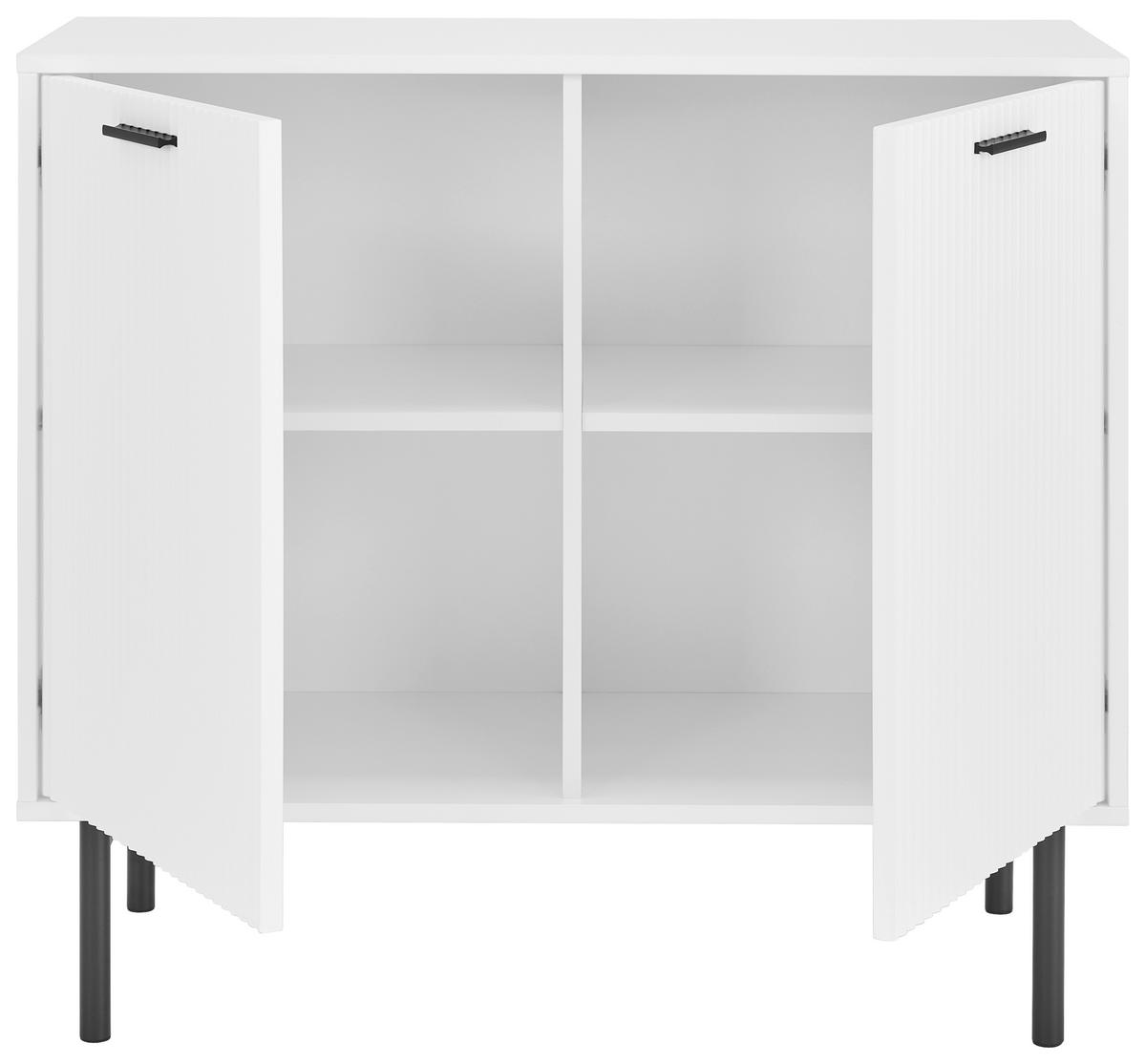 ŠIROKÁ KOMODA, černá, bílá, 90/80/40 cm - bílá/černá, Design, kov/kompozitní dřevo (90/80/40cm) - MID.YOU