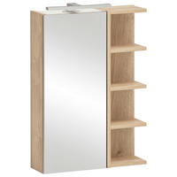 SPIEGELSCHRANK 49,7/74,8/16 cm  - Eichefarben, MODERN, Glas/Holzwerkstoff (49,7/74,8/16cm) - Stylife