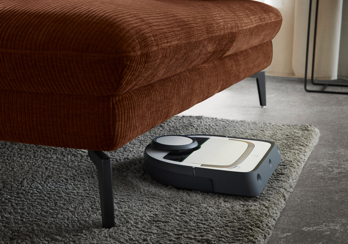 WOHNLANDSCHAFT in Webstoff Rostfarben  - Rostfarben/Schwarz, Design, Textil/Metall (208/354/157cm) - Dieter Knoll