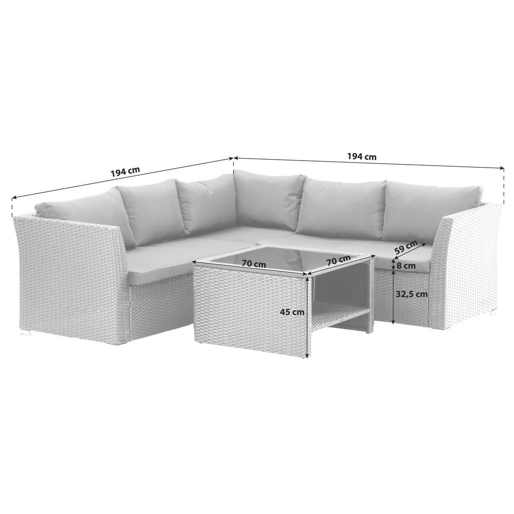 Thumbnail - Gardenson Loungegarnitur, Schwarz, Kunststoff, L-Form, Handmade in China, gastro- und objekttauglich, Loungemöbel, Loung...