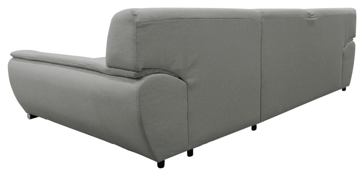 ECKSOFA in Flachgewebe Hellgrau  281/167 cm  - Silberfarben/Hellgrau, Design, Kunststoff/Textil (281/167cm) - MID.YOU