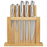 MESSERBLOCK 7-teilig  - Silberfarben/Naturfarben, Basics, Holz/Metall - Homeware Profession.