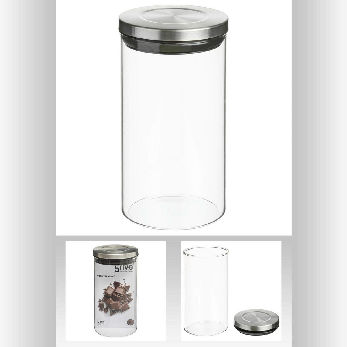 POSUDA ZA ZALIHE  1 l   - Basics, staklo/metal (1l)