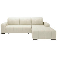 ECKSOFA in Mikrofaser Beige  - Beige/Schwarz, Modern, Textil/Metall (185/292cm) - Livetastic