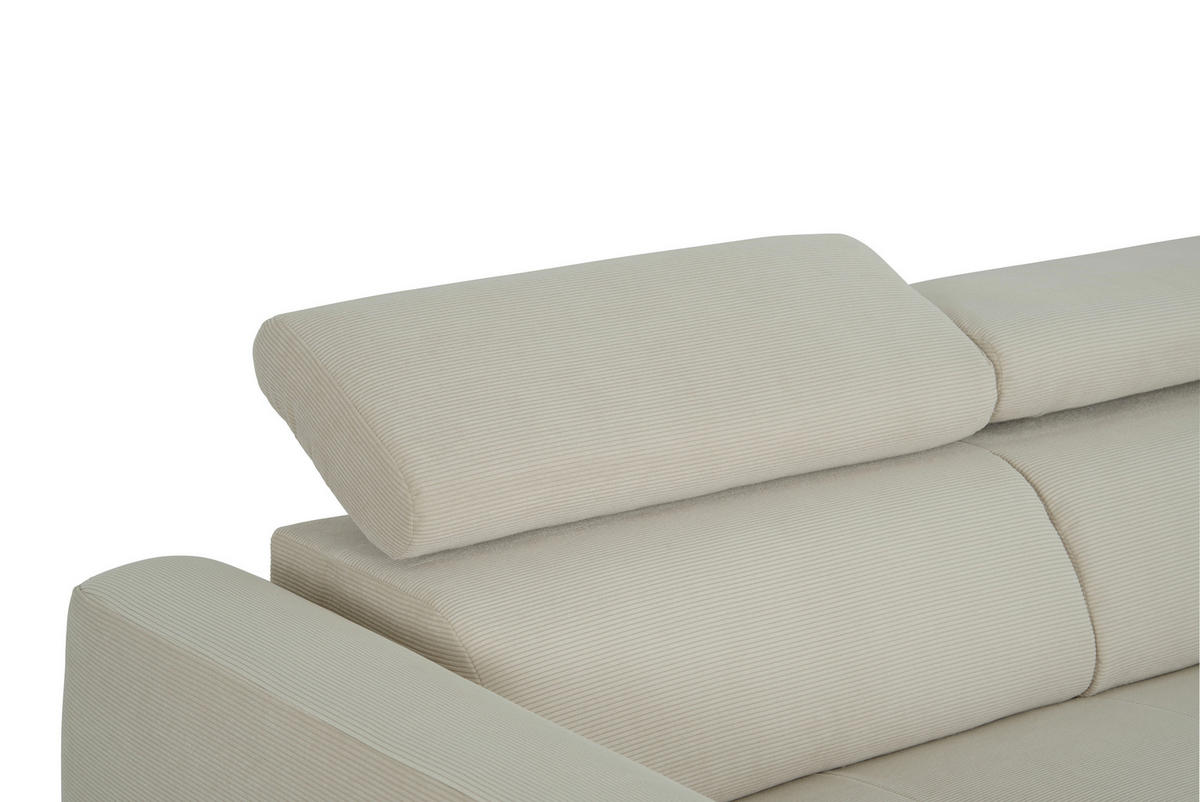 ECKSOFA in Feincord Beige  205/280 cm  - Beige/Schwarz, Design, Textil/Metall (205/280cm) - Xora