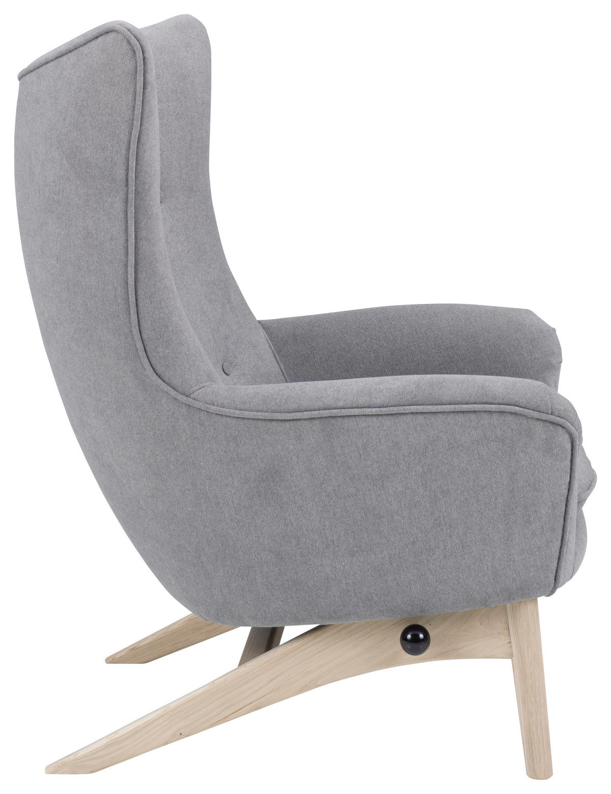 SESSEL Chenille Hellgrau    - Eichefarben/Hellgrau, Design, Holz/Textil (76/99/50cm)