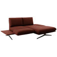 ECKSOFA  in Flachgewebe Rotorange  234/155 cm  - Rotorange/Schwarz, Design, Textil/Metall (234/155cm) - Dieter Knoll