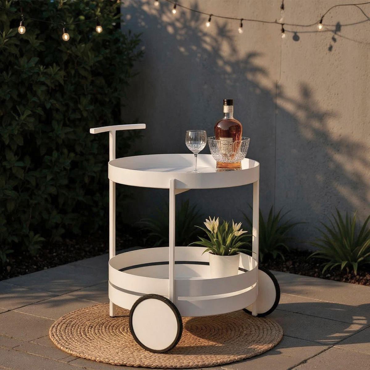 SERVÍROVACÍ VOZÍK, biela, 42/42/62 cm - biela, Design, kov (42/42/62cm)