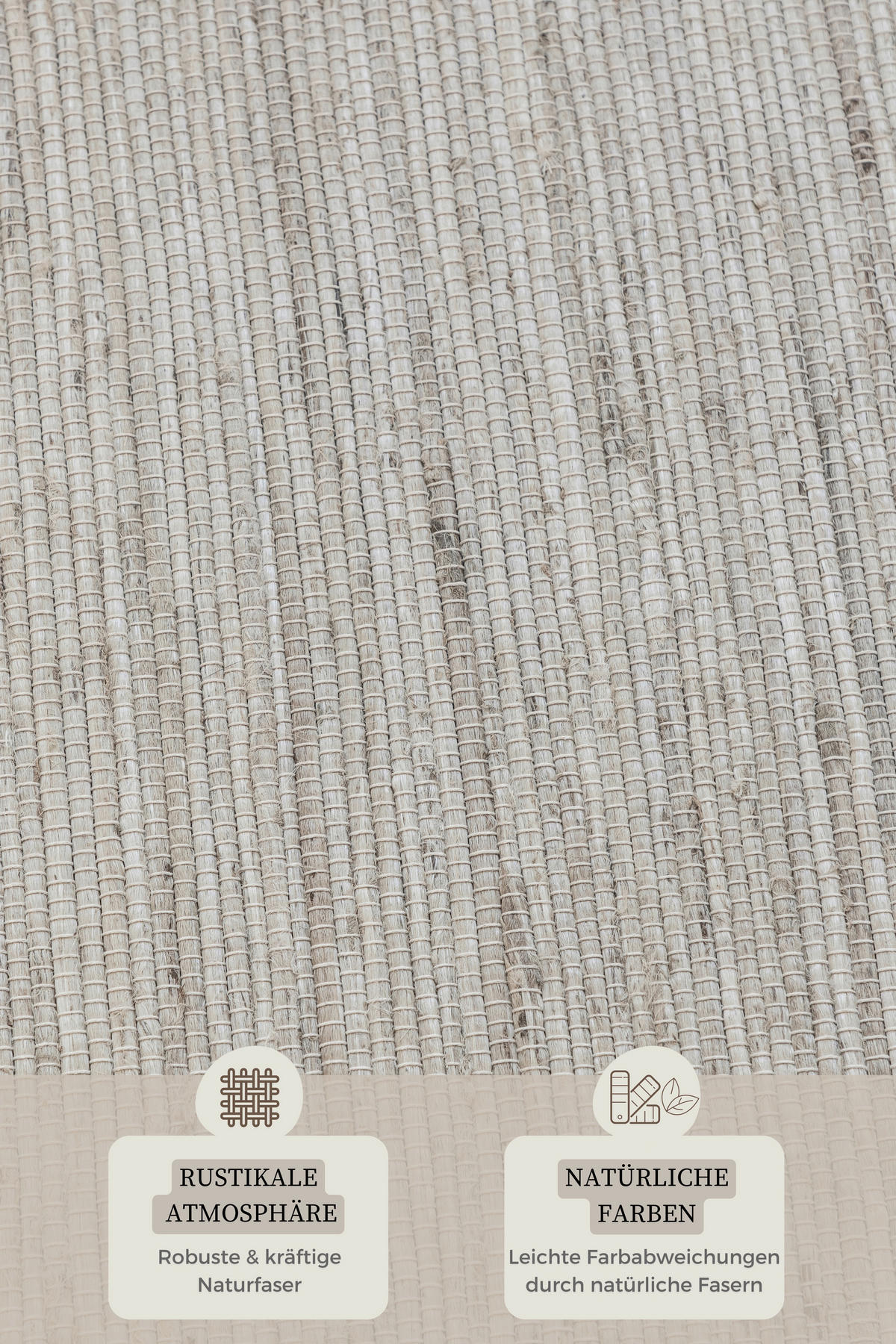 JUTETEPPICH 60/90 cm Handloom 1.0 Elfenbein  - Elfenbein, Basics, Textil (60/90cm)