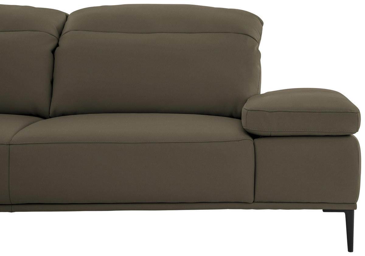 ECKSOFA  in Echtleder Braun  206/322 cm  - Schwarz/Braun, MODERN, Leder/Metall (206/322cm) - Chilliano