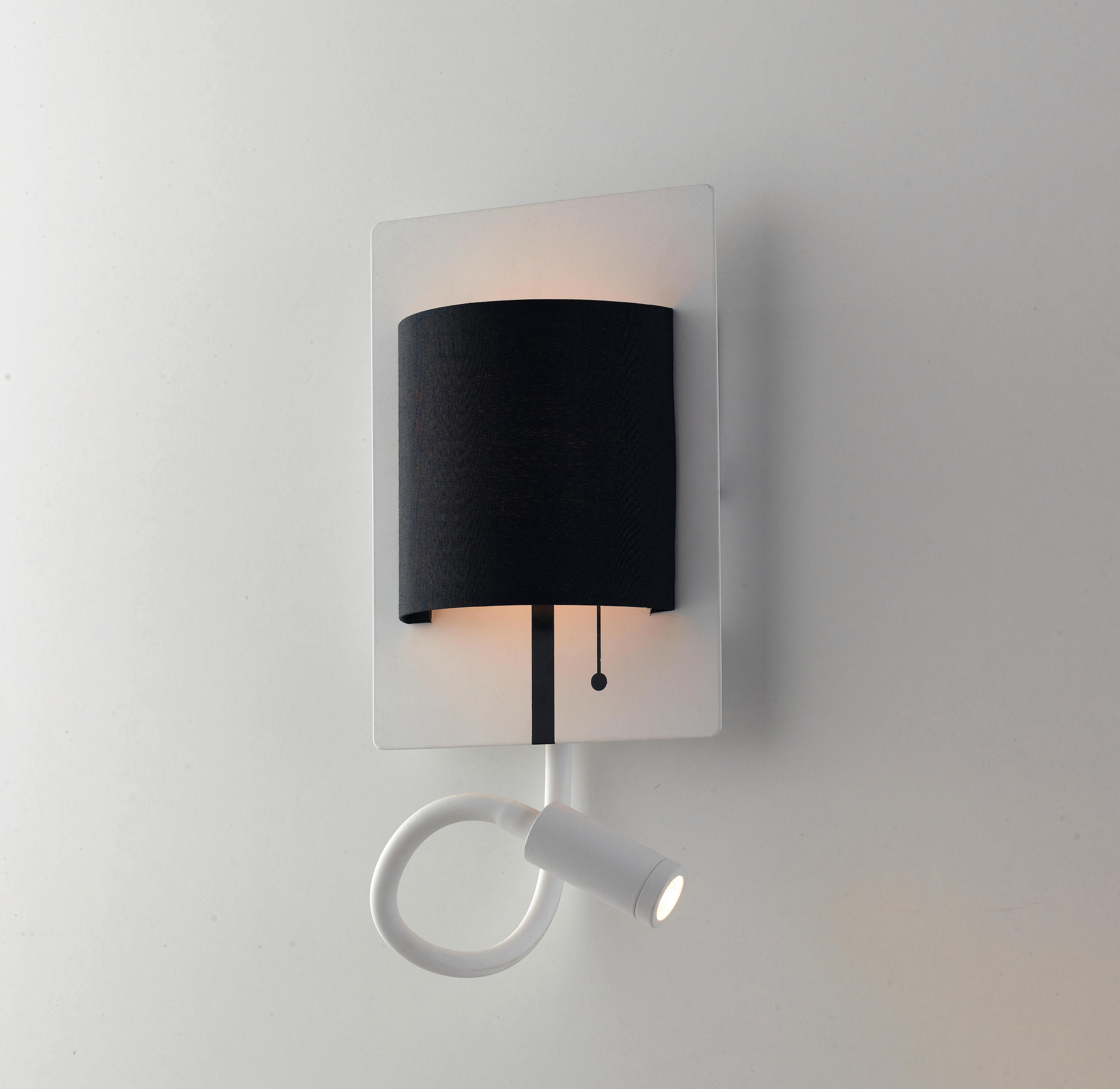 LED-WANDLEUCHTE 18/16/35 cm   - Schwarz/Weiß, Design, Textil/Metall (18/16/35cm)