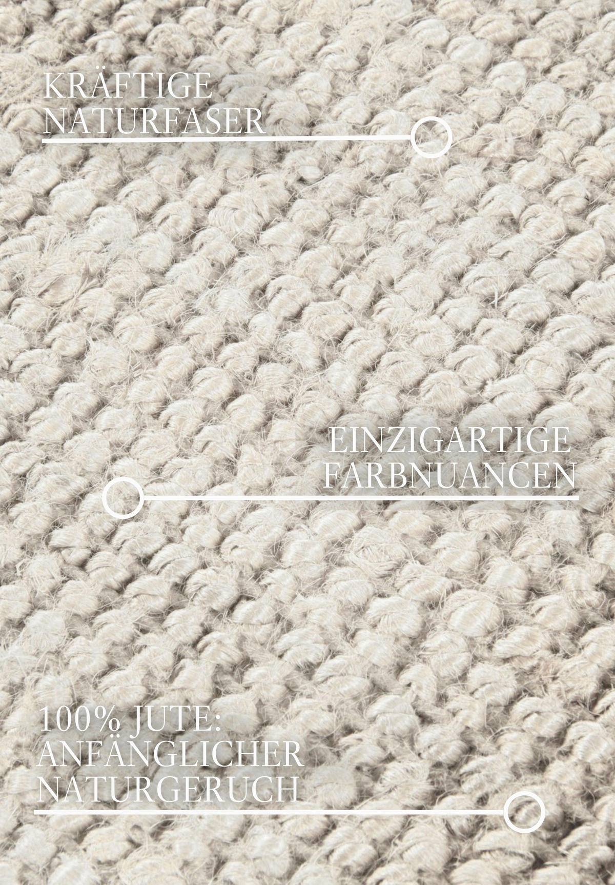 JUTETEPPICH 80/300 cm Kollektion 1791 Weiß rechteckig  - Weiß, Basics, Textil (80/300cm) - Villeroy & Boch