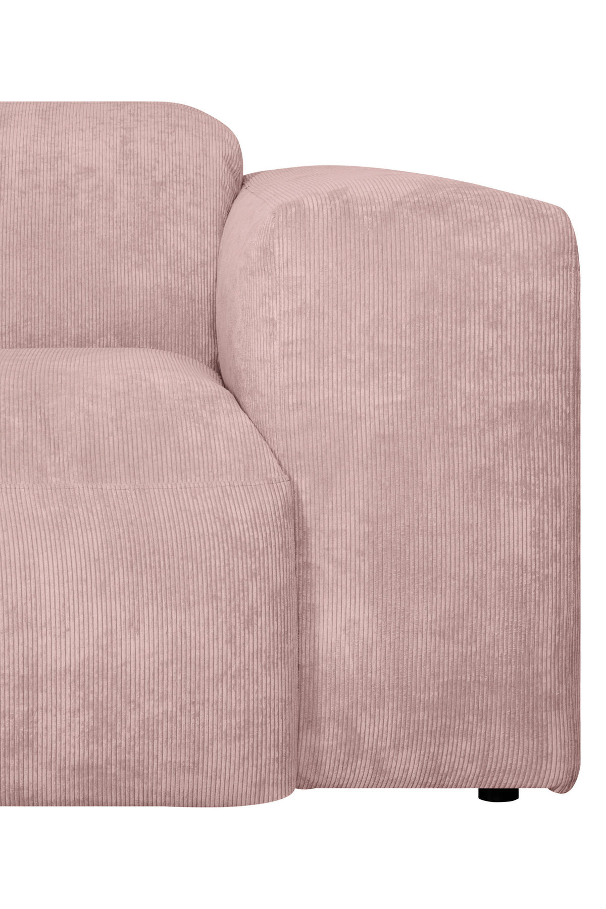 ECKSOFA HANNAH Rosa Cord  - Schwarz/Rosa, Design, Kunststoff/Textil (170/343cm) - MID.YOU