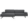 ECKSOFA in Flachgewebe Grau  - Anthrazit/Grau, Design, Textil/Metall (166/280cm) - Johann Jakob