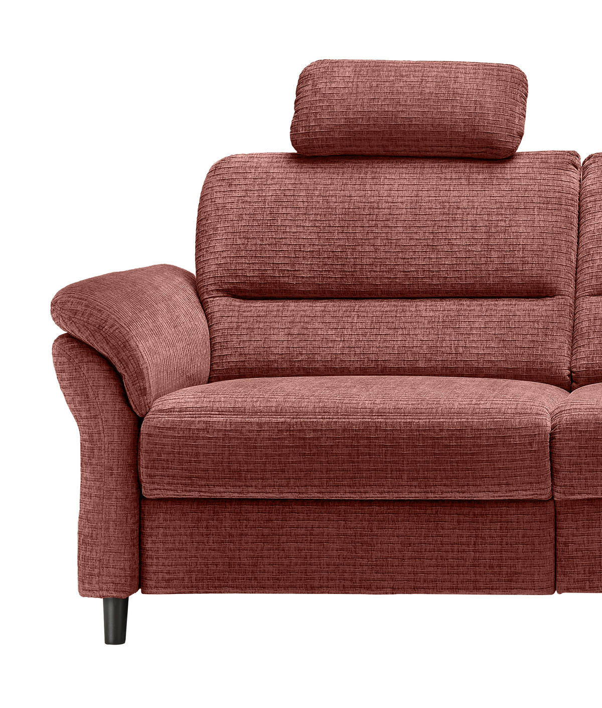 ECKSOFA Koralle Mikrofaser  - Koralle/Schwarz, MODERN, Holz/Textil (266/190cm) - Livetastic