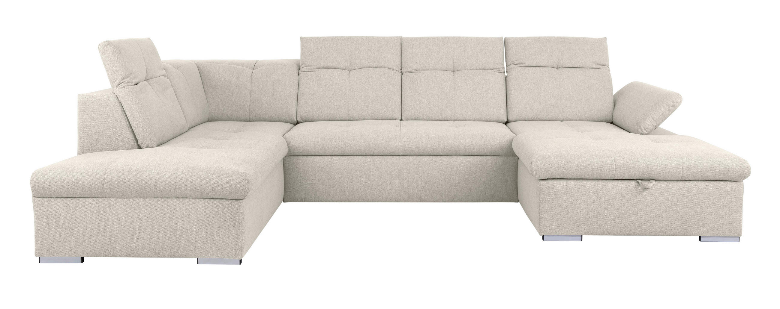 WOHNLANDSCHAFT in Beige  - Beige/Grau, Design, Textil/Metall (215/328/173cm) - MID.YOU