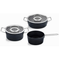 SADA HRNCŮ, 3dílné - černá, Basics, kov/sklo - Fissler