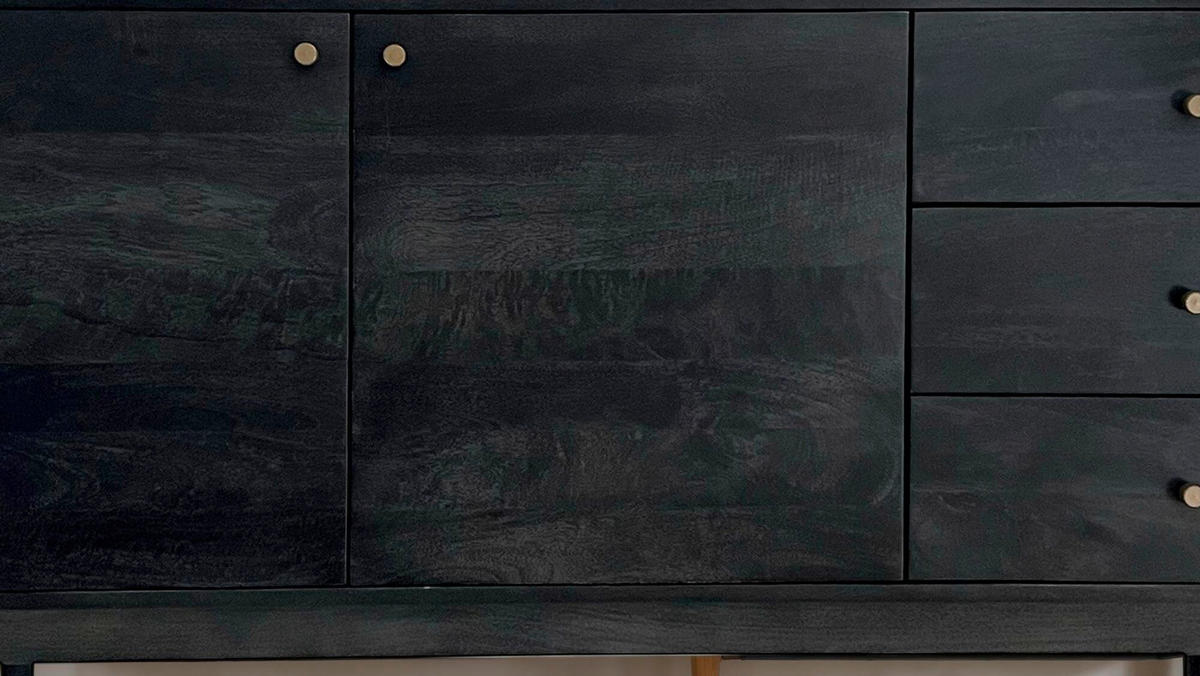 SIDEBOARD 160/81/42 cm  - svart/guldfärgad, Natur, metall/trä (160/81/42cm) - Livetastic