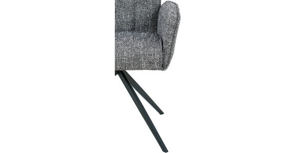 ARMLEHNSTUHL  in Eisen Webstoff  - Dunkelgrau/Schwarz, Design, Textil/Metall (60/89/66cm) - Carryhome