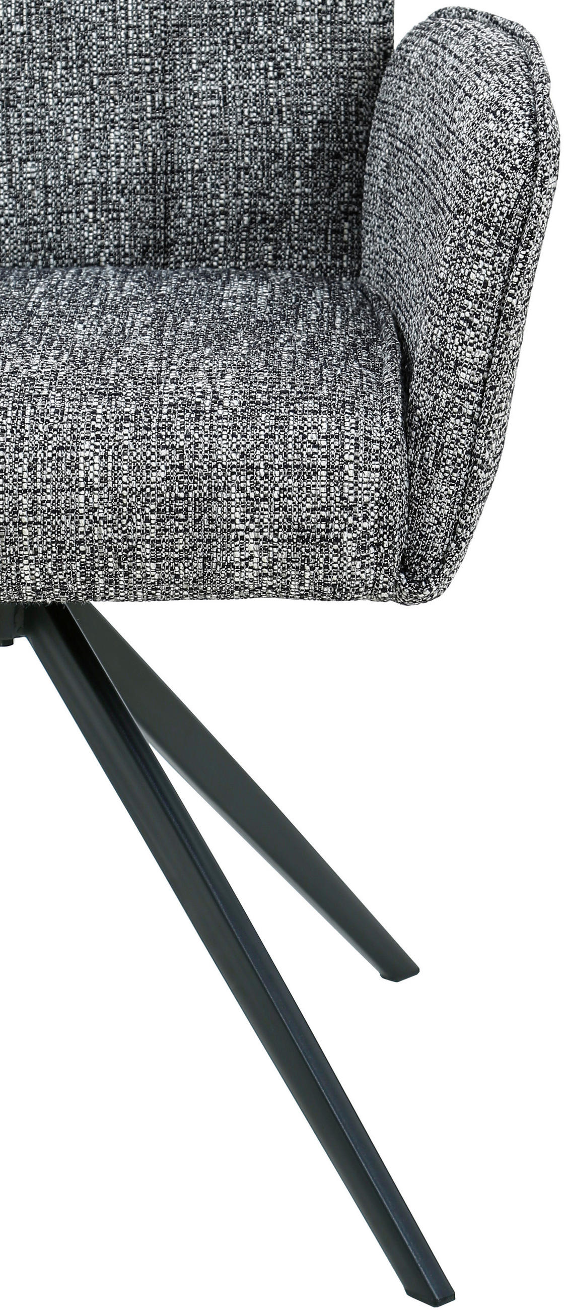 ARMLEHNSTUHL Eisen Webstoff  - Dunkelgrau/Schwarz, Design, Textil/Metall (60/89/66cm) - Carryhome