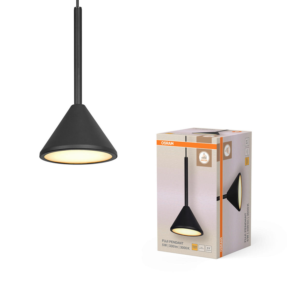 LED-HÄNGELEUCHTE 12/150 cm   - Schwarz, Basics, Metall (12/150cm) - Osram