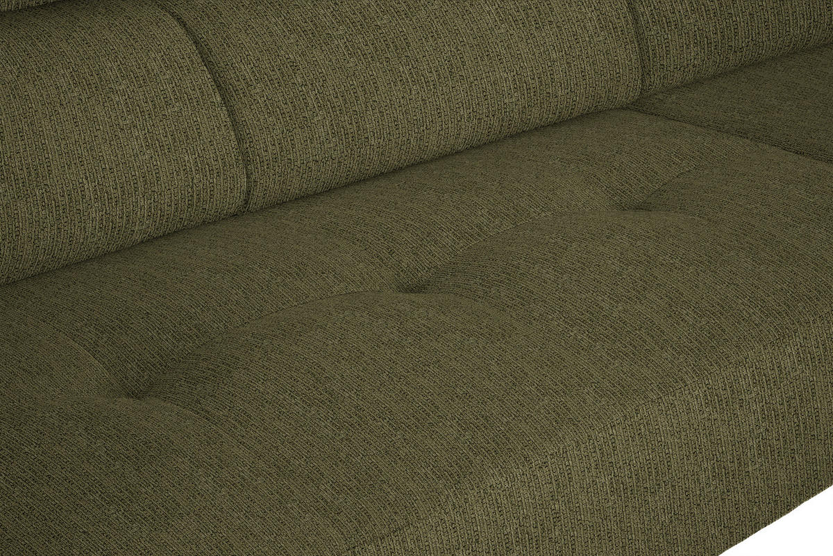 ECKSOFA in Webstoff Olivgrün  - Schwarz/Olivgrün, Design, Textil/Metall (280/205cm) - MID.YOU