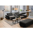 ECKSOFA  in Flachgewebe Dunkelgrau  341/204 cm  - Dunkelgrau/Schwarz, Design, Textil/Metall (341/204cm) - Xora