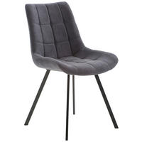 SCAUN in metal, textil gri, negru  - negru/gri, Lifestyle, metal/textil (54/86/62cm) - Livetastic