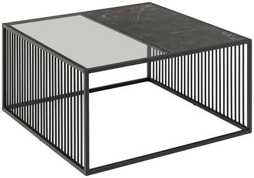 COUCHTISCH in Glas, Holzwerkstoff 80/80/40 cm - Schwarz, Trend, Glas/Holzwerkstoff (80/80/40cm) - MID.YOU
