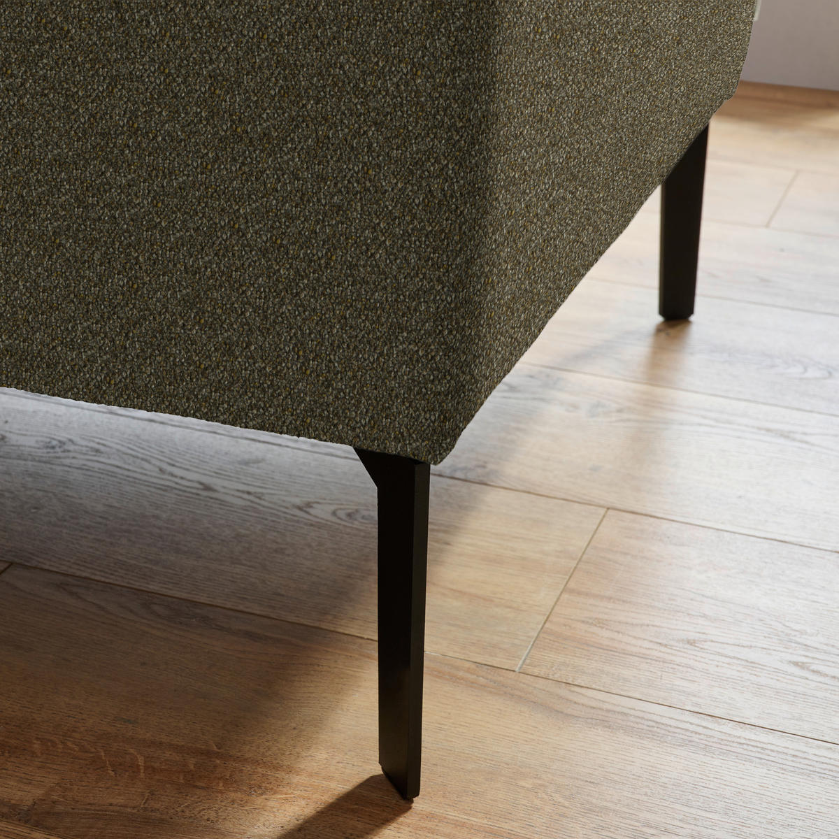 ECKSOFA in Mikrofaser Khaki  - Khaki/Schwarz, Design, Textil/Metall (203/266cm) - Johann Jakob
