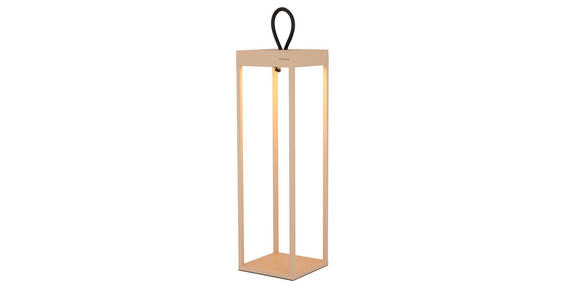 AKKU-TISCHLEUCHTE Miami 15/15/50 cm - Sandfarben, KONVENTIONELL, Kunststoff/Metall (15/15/50cm) - Dieter Knoll