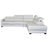 SJEDEĆA GARNITURA drvo, metal, koža, drvni materijal  bijela   - bijela/boje bukve, Moderno, drvni materijal/koža (300/265cm) - Novel