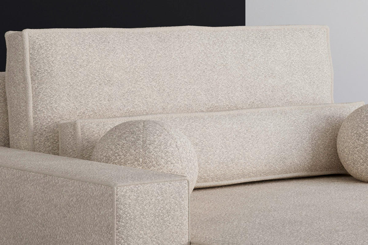 XXL-SESSEL - Sandfarben/Schwarz, Design, Textil (146/85/162cm) - MID.YOU