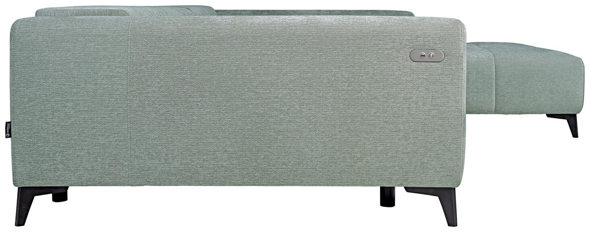 ECKSOFA  in Chenille Hellgrau  279/222 cm  - Hellgrau/Schwarz, KONVENTIONELL, Kunststoff/Textil (279/222cm) - Hom`in