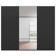 SCHWEBETÜRENSCHRANK 271/223/68 cm 3-türig Schwarz  - Schwarz, KONVENTIONELL, Glas/Holzwerkstoff (271/223/68cm) - Novel